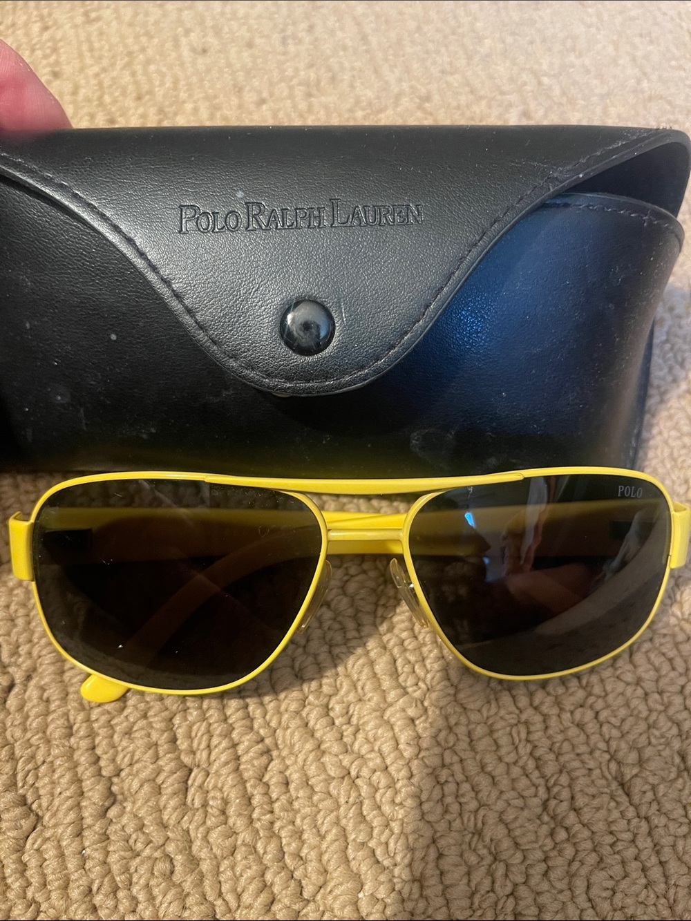 Yellow Aviator Sunglasses with Black Lenses